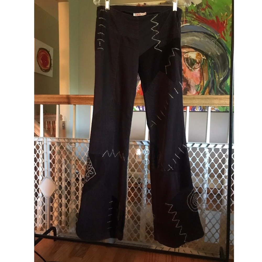STELLA FOREST patch quilt patterned flare pants